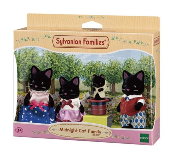 Sylvanian Families Midnight Cat Family Figure Set